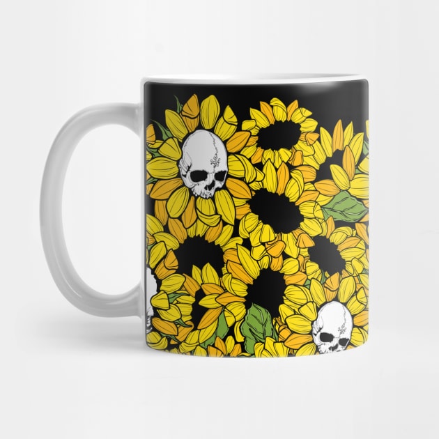 Field of Sunflower Skulls by Von Kowen